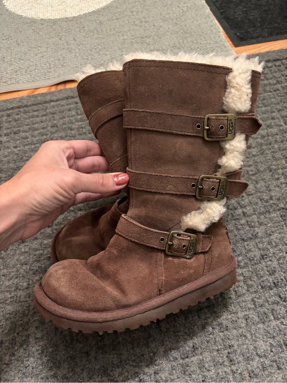Girls tall zip/buckle Ugg boots